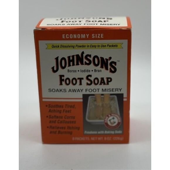 Johnson's Foot Soap Quick Dissolving Powder Economy 7 Packets Discontinued - Picture 1 of 5